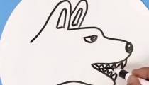 نقاشی سگ از نمای نیم رخ