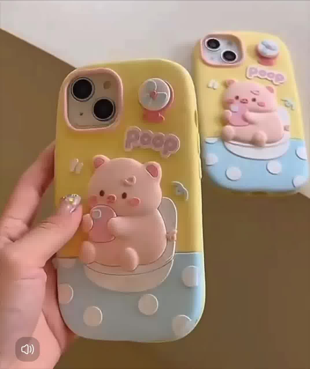 قاب گوشی آیفون poop پنکه ای