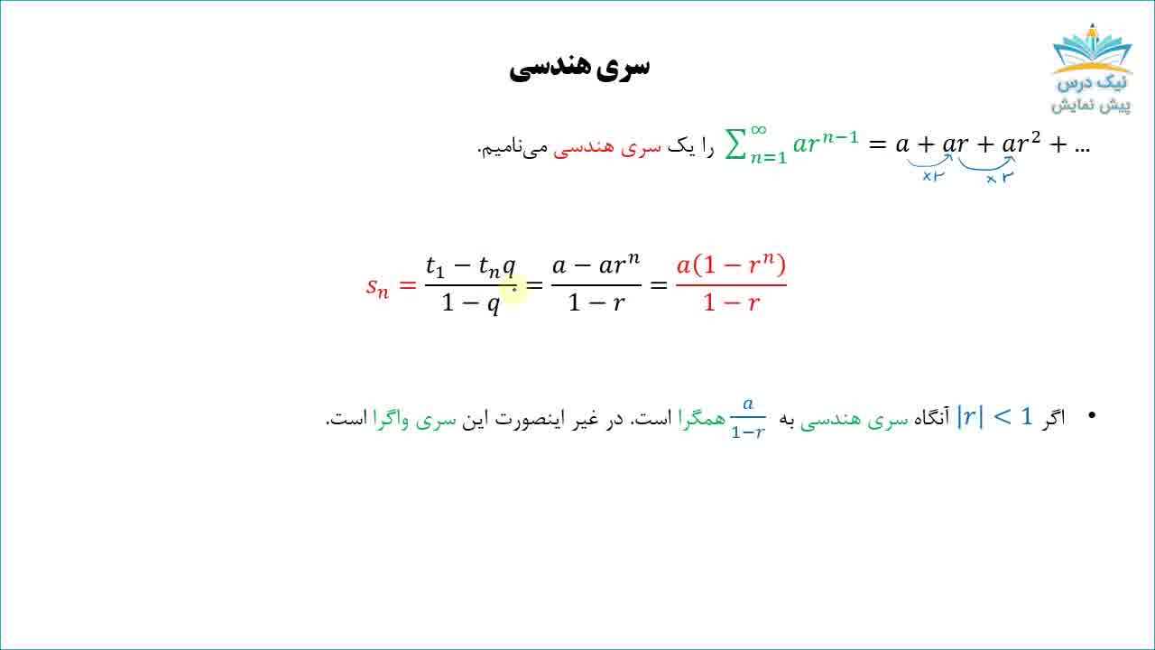 سری‌های عددی و توانی،آموزش دنباله و سری– آکادمی نیک درس