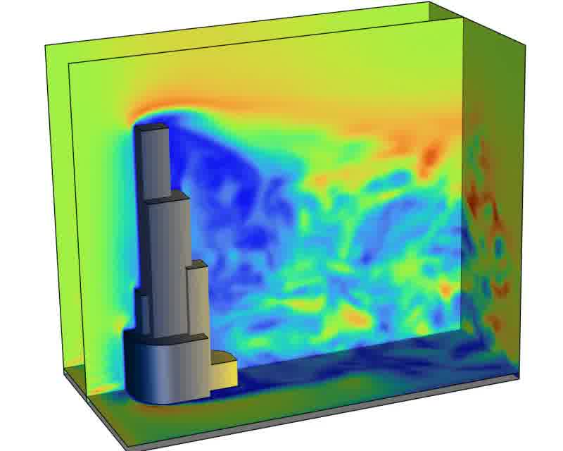 شبیه سازی CFD جریان هوا بروی برج با نرم افزار انسیس فلوئنت