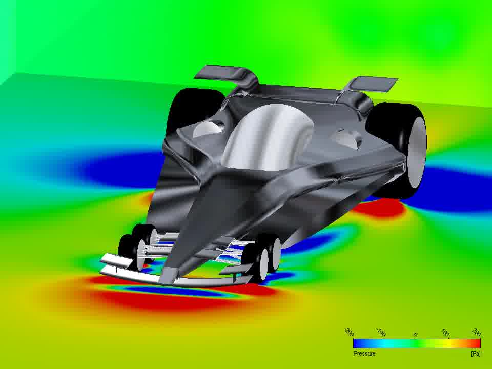 آموزش و انجام شبیه سازی CFD جریان هوا بروی خودرو مسابقه